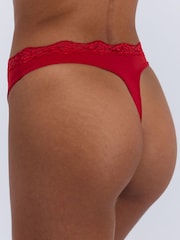 Boux Avenue Ivory Mix/Red/Pink Kaye High Leg Thongs 3 Pack - Image 3 of 6