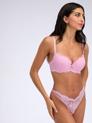 Boux Avenue Bubblegum Pink Thong Lace Billie Knickers - Image 2 of 4