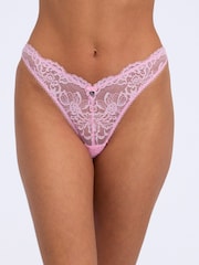 Boux Avenue Bubblegum Pink Thong Lace Billie Knickers - Image 4 of 4