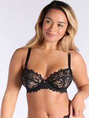 Boux Avenue Black Heidi Floral Lace Plunge Bra - Image 4 of 5