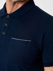 Saltwell Blue Cotton Short Sleeve Polo Shirt - Image 4 of 7