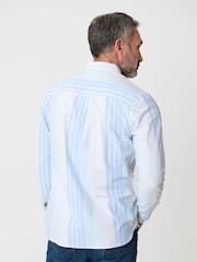 Saltwell Blue Stripe Long Sleeve Oxford Shirt - Image 2 of 4
