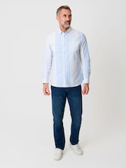 Saltwell Blue Stripe Long Sleeve Oxford Shirt - Image 3 of 4