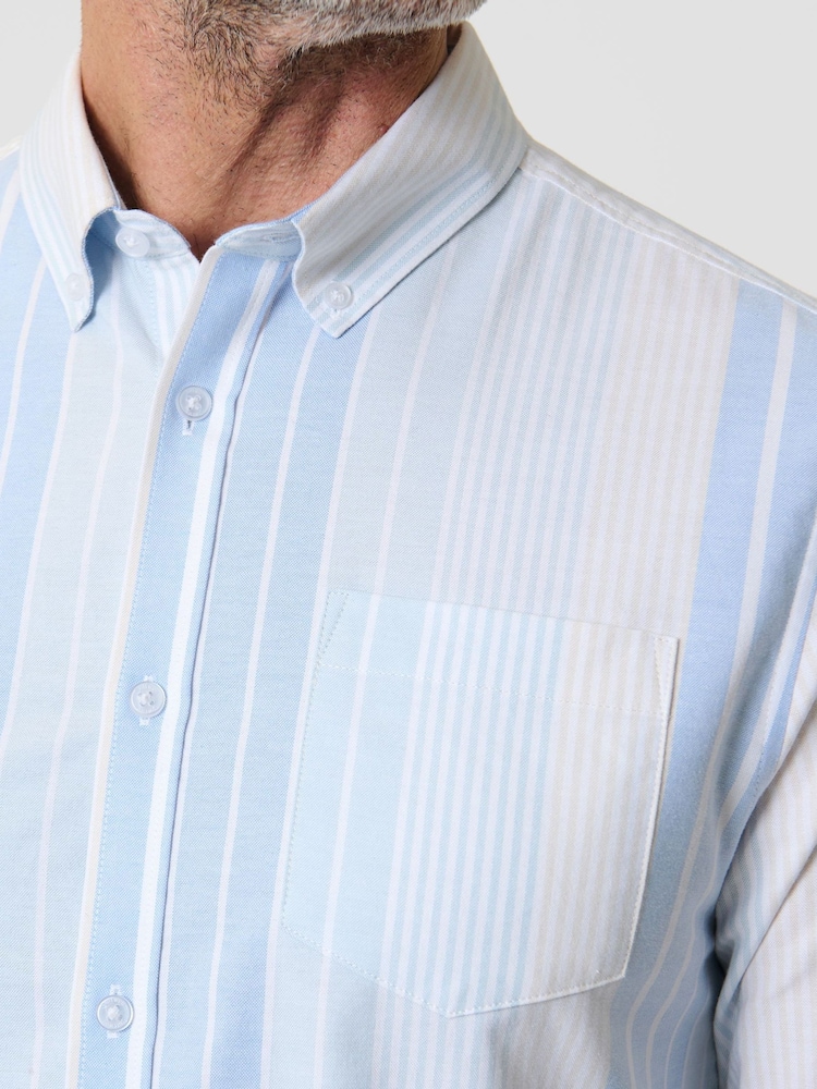 Saltwell Blue Stripe Long Sleeve Oxford Shirt - Image 4 of 4