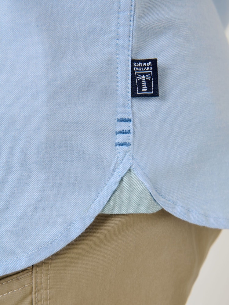 Saltwell Blue Short Sleeve Oxford Shirt - Image 7 of 7 Saltwell Blue Short Sleeve Oxford Shirt - Image 7 of 7