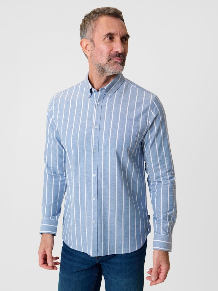 Saltwell Pink Stripe Long Sleeve Oxford Shirt - Image 1 of 4
