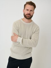 Saltwell Cream Textured Crew Neck Jumper - Image 1 of 5