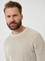 Saltwell Cream Textured Crew Neck Jumper - Image 4 of 5