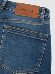Reiss Mid Blue Addie Petite Wide-Leg Jeans - Image 8 of 9