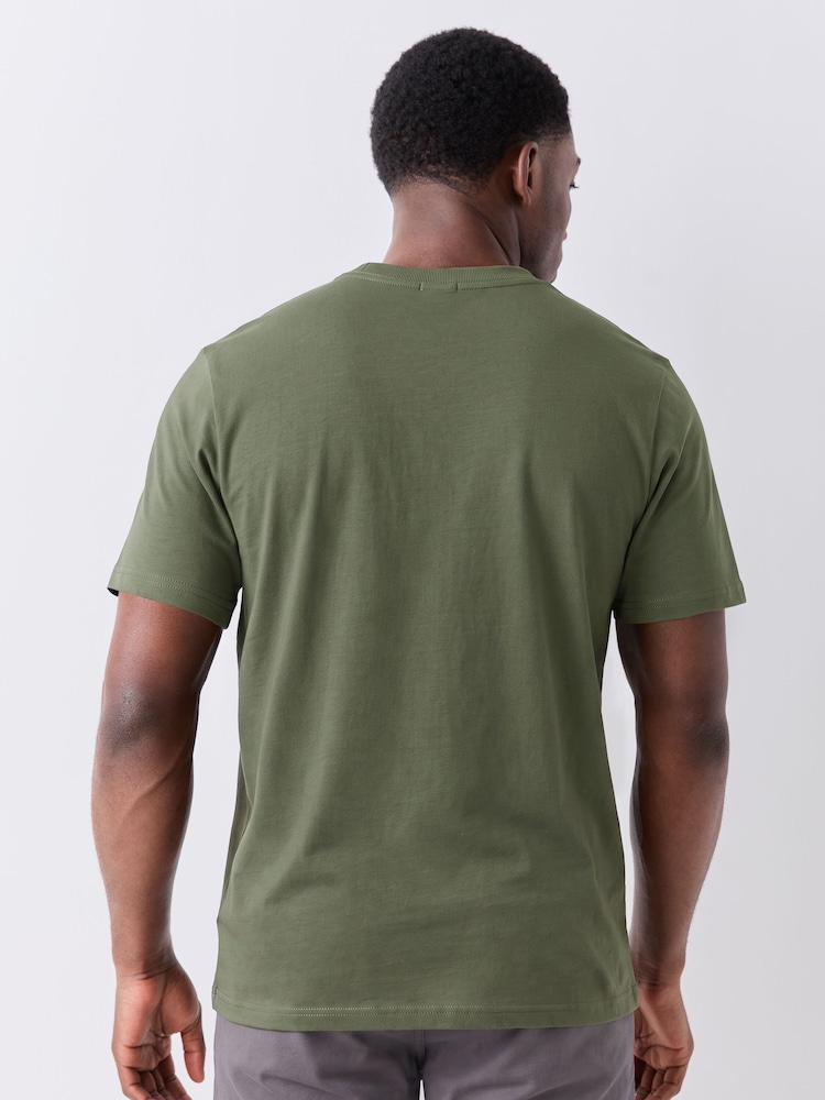 BOSS Moss Green Regular Fit Logo T-Shirt - Image 2 of 5 BOSS Moss Green Regular Fit Logo T-Shirt - Image 2 of 5