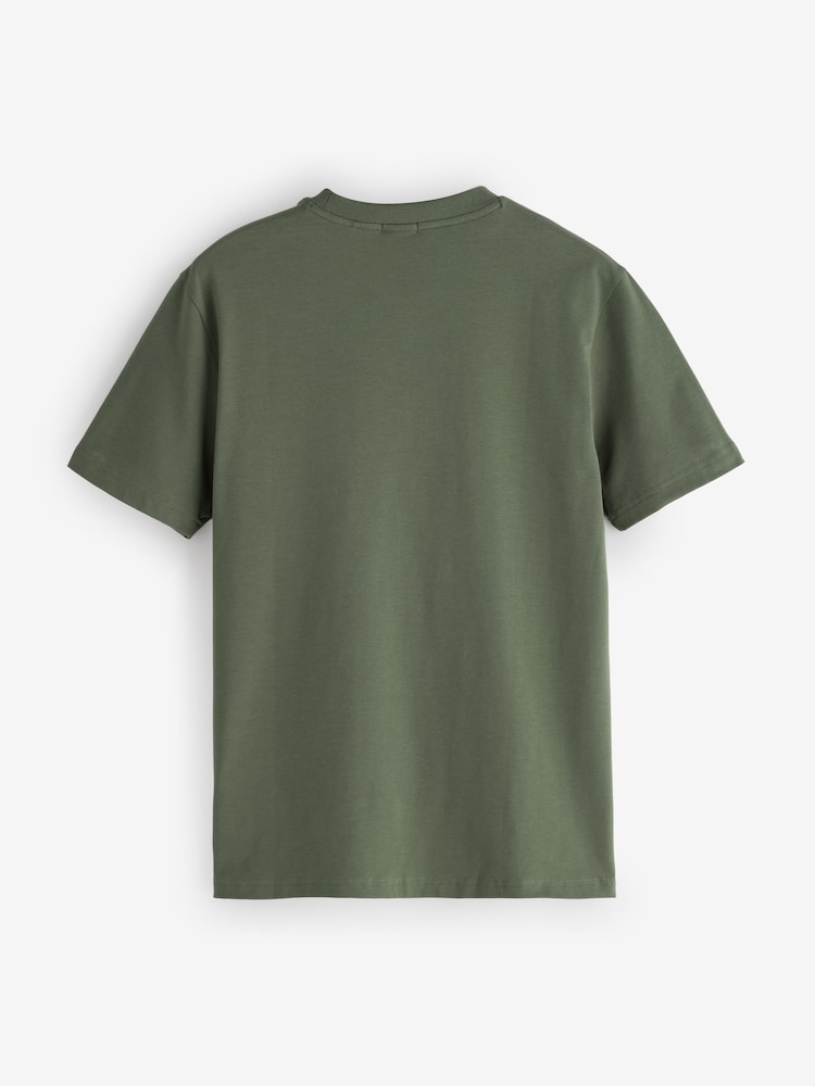 BOSS Moss Green Regular Fit Logo T-Shirt - Image 5 of 5 BOSS Moss Green Regular Fit Logo T-Shirt - Image 5 of 5