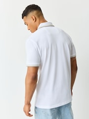 BOSS White/Green Regular Fit Short Sleeve Paddy Polo Shirt - Image 3 of 6