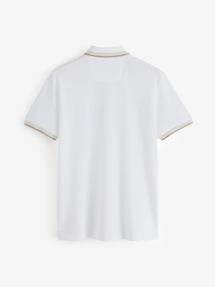 BOSS White/Green Regular Fit Short Sleeve Paddy Polo Shirt - Image 6 of 6 BOSS White/Green Regular Fit Short Sleeve Paddy Polo Shirt - Image 6 of 6