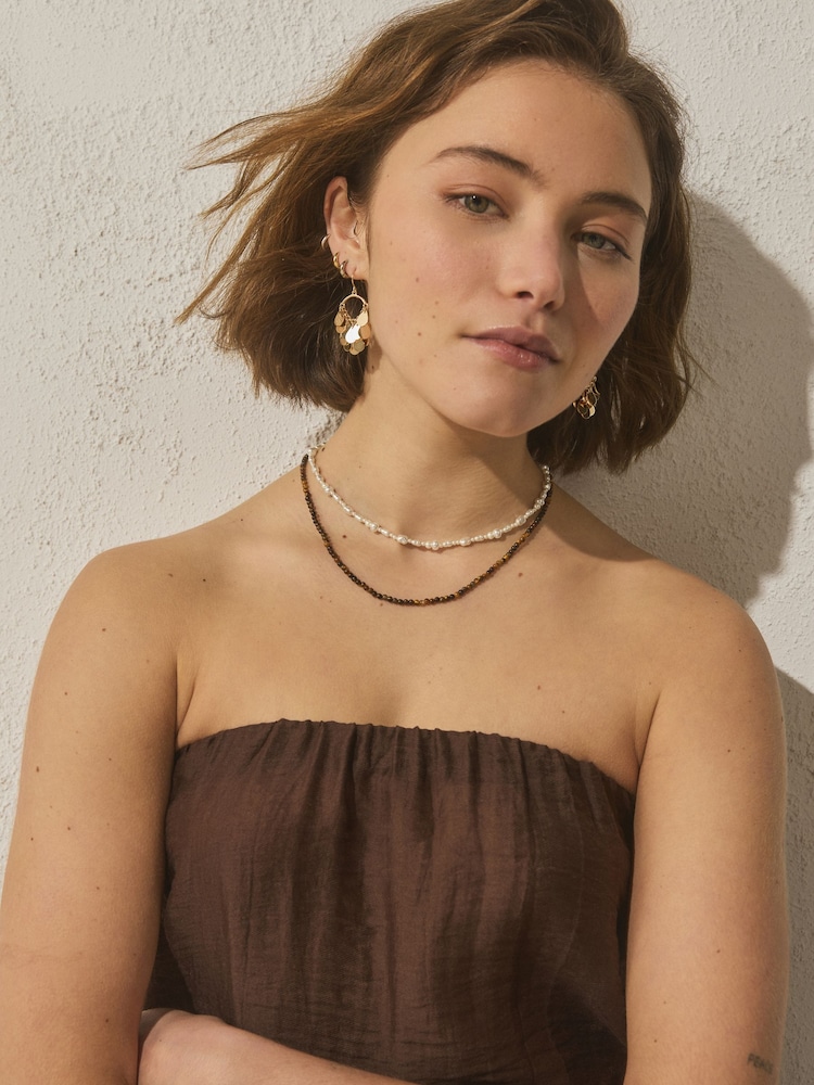 金色 - Statement Disc Earrings - 圖片 2/6