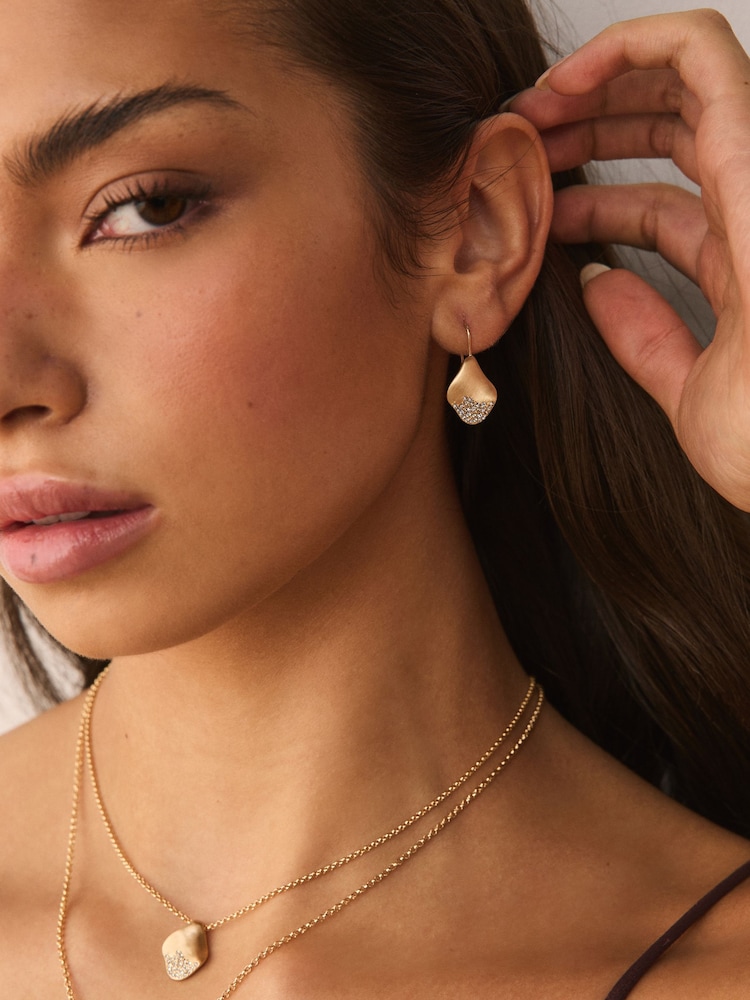 Qızıl Ton - Üzvi Pave Parıldayan Sırğalar - 2şəkildən 1 şəkil