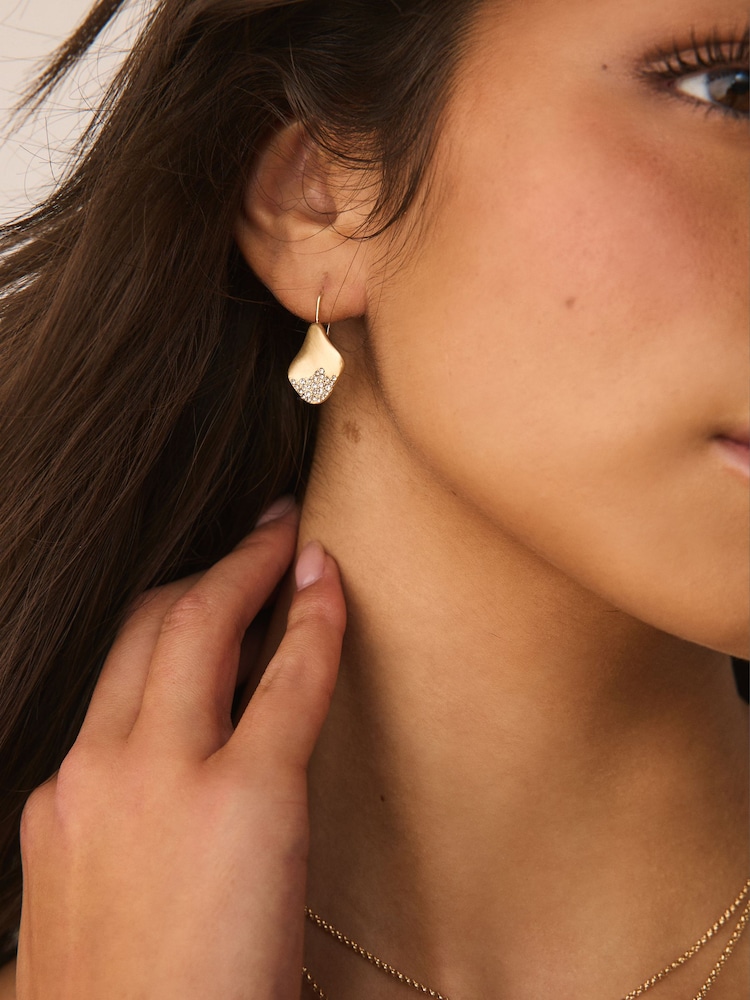 Qızıl Ton - Üzvi Pave Parıldayan Sırğalar - 2şəkildən 2 şəkil