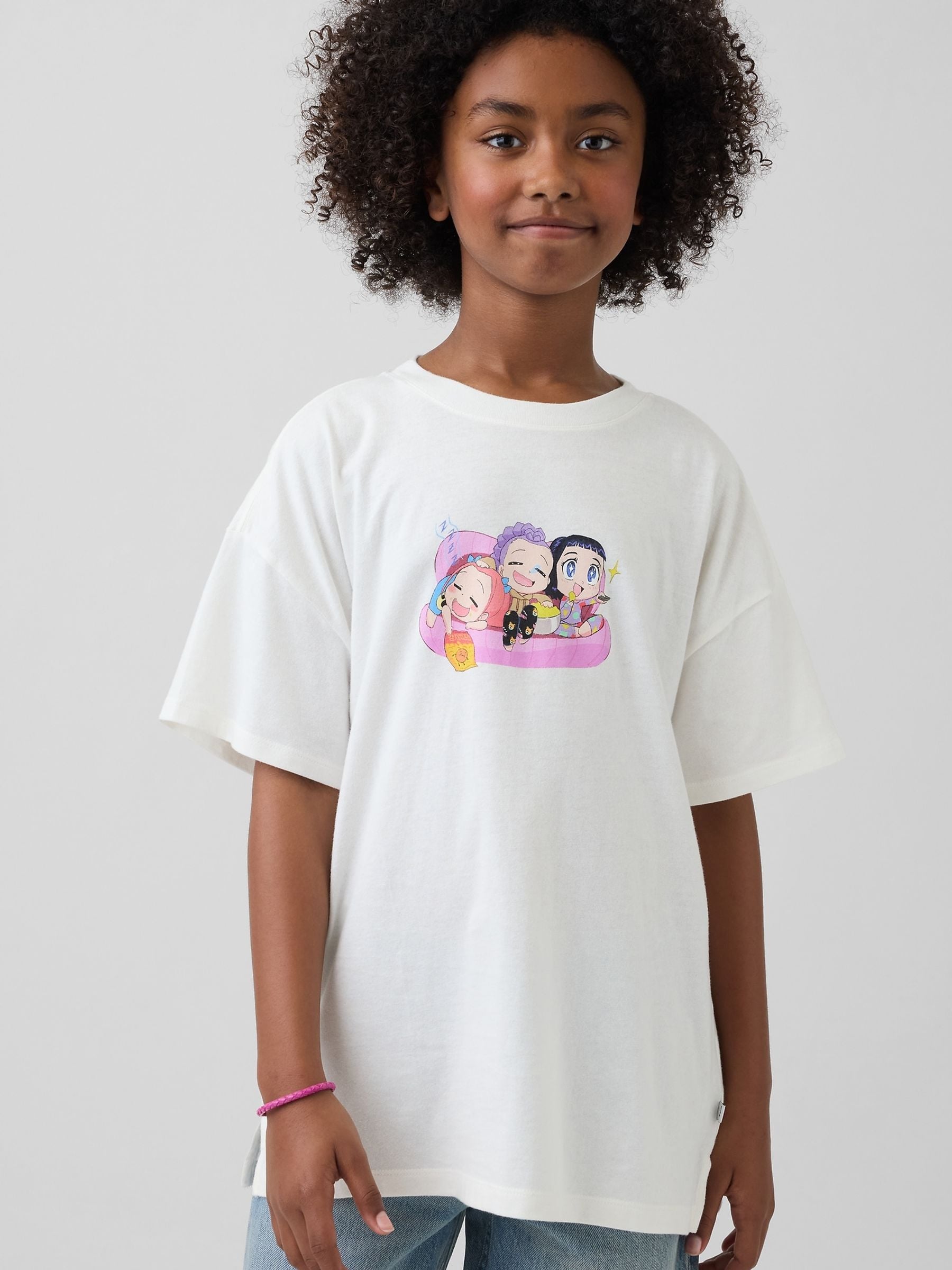 Buy Gap White K-Pop Demon Hunters Graphic Oversized T-Shirt (4