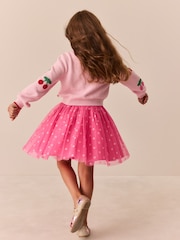 Pink Crocheted Cherries - Little Bird Cardigan & Skirt Set - Εικόνα 5 από 9