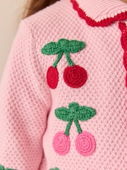 Pink Crocheted Cherries - Little Bird Cardigan & Skirt Set - Εικόνα 7 από 9
