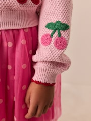 Pink Crocheted Cherries - Little Bird Cardigan & Skirt Set - Εικόνα 9 από 9
