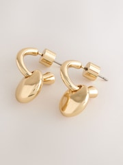 لون ذهبي - Small Hammered Disc Earrings - Image 6 of 6