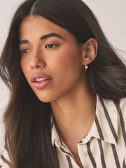 Gold Plated Sparkle Heart Earrings - Image 2 of 5