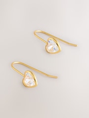 Gold Plated Sparkle Heart Earrings - Image 3 of 5