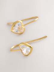 Gold Plated Sparkle Heart Earrings - Image 4 of 5