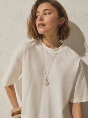 Gold Tone Detail Pendant Necklace - Image 1 of 5