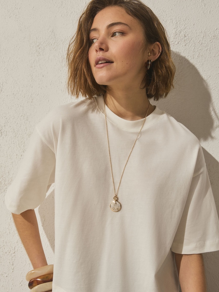 Gold Tone Detail Pendant Necklace - Image 1 of 5