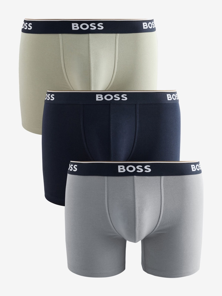 BOSS Natural Power Logo Boxers 3 Pack - Image 1 of 4 BOSS Natural Power Logo Boxers 3 Pack - Image 1 of 4