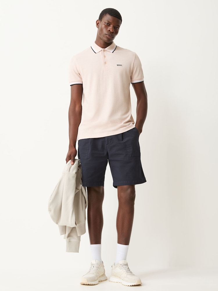 BOSS Pink Paddy Tipped Collar Polo Shirt - Image 2 of 4 BOSS Pink Paddy Tipped Collar Polo Shirt - Image 2 of 4