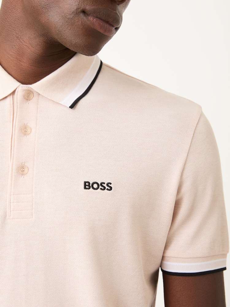 BOSS Pink Paddy Tipped Collar Polo Shirt - Image 4 of 4 BOSS Pink Paddy Tipped Collar Polo Shirt - Image 4 of 4