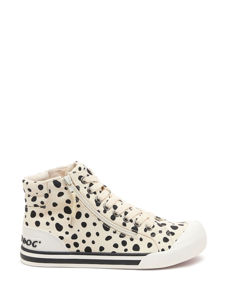 Rocket Dog White Jazzin Hi Fido Cotton Trainer - Image 2 of 7