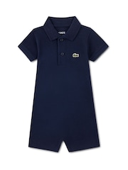 Lacoste Blue Core Polo Romper Set - Image 1 of 4