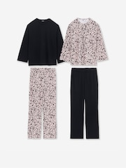 Simply Be Black Simply Be Value Leopard Pyjamas Set 2 Pack - Image 4 of 4