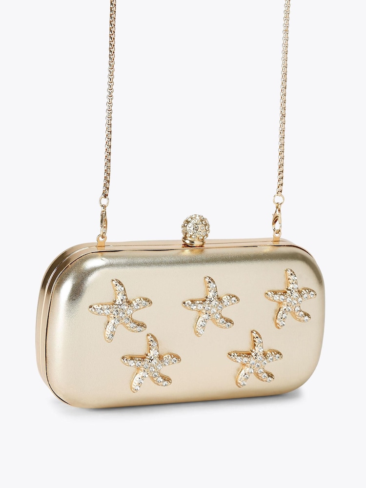 Carvela Gold Marina Star Fish Clutch Bag - Image 2 of 5