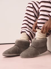 Brown Faux Fur Boot Slippers - Image 1 of 8