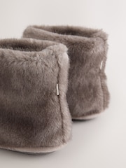 Brown Faux Fur Boot Slippers - Image 8 of 8