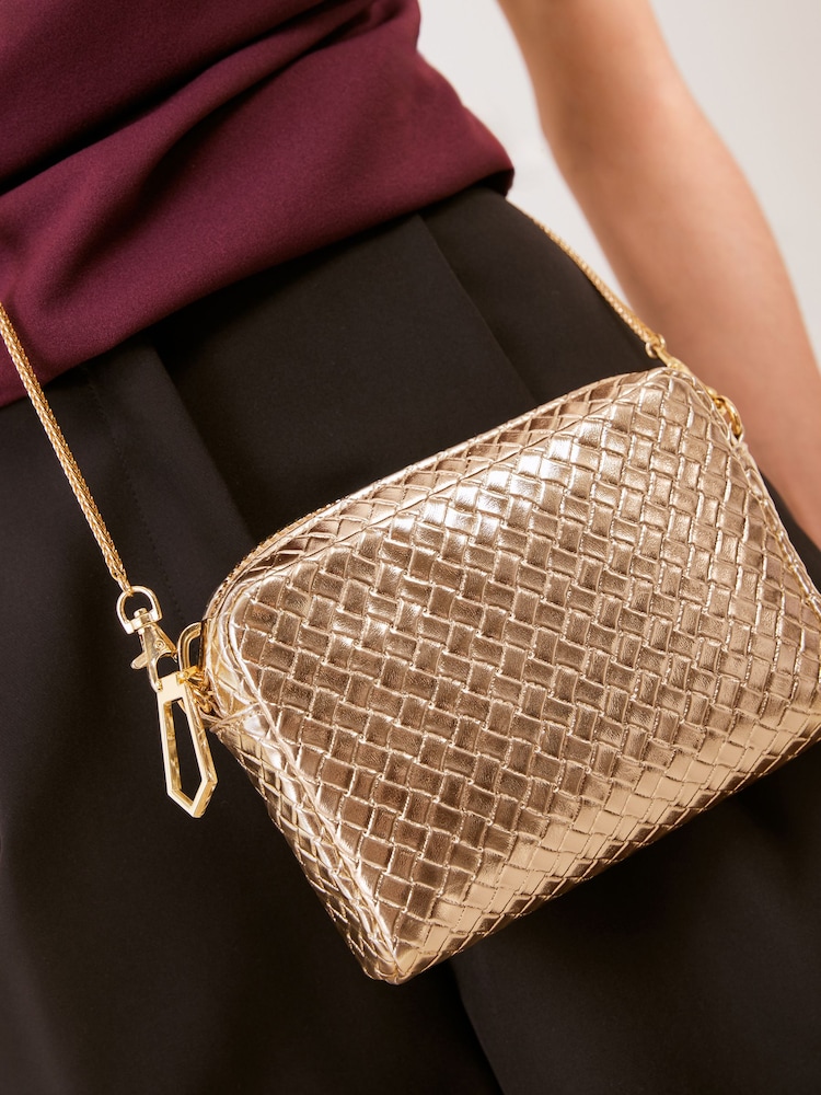 Friends Like These Gold Weave Chain Cross-Body Bag - Image 2 of 8 Friends Like These Gold Weave Chain Cross-Body Bag - Image 2 of 8