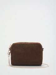 Friends Like These Chocolate Brown Suedette Chain Cross-Body Bag - Image 5 of 8