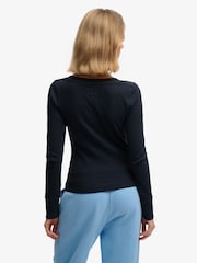 Superdry Blue Athletic Button Down Long Sleeve Top - Image 3 of 6