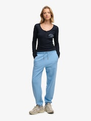 Superdry Blue Athletic Button Down Long Sleeve Top - Image 4 of 6