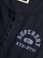 Superdry Blue Athletic Button Down Long Sleeve Top - Image 6 of 6