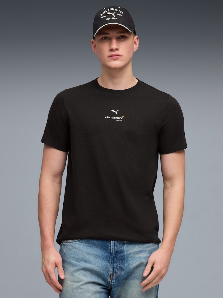 Puma Black Mclaren Small Logo T-Shirt - Image 1 of 5 Puma Black Mclaren Small Logo T-Shirt - Image 1 of 5