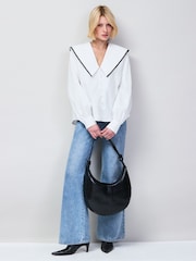 Ro&Zo White Cotton Statement Collar Shirt - Image 3 of 5