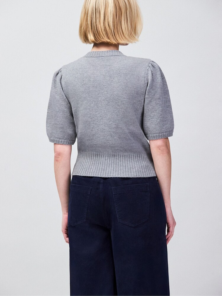 Ro&Zo Grey Button Front Cardigan With Wool And Cashmere - Image 2 of 4