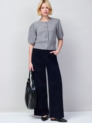 Ro&Zo Grey Button Front Cardigan With Wool And Cashmere - Image 3 of 4