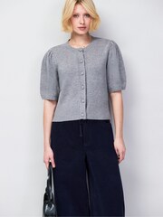 Ro&Zo Grey Button Front Cardigan With Wool And Cashmere - Image 4 of 4