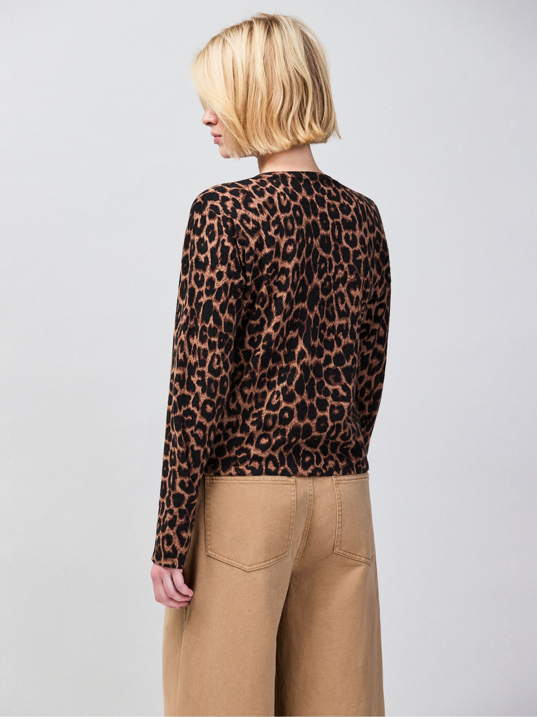 Buy Ro&Zo Brown Leopard-Print Cotton And Cashmere-Blend Cardigan